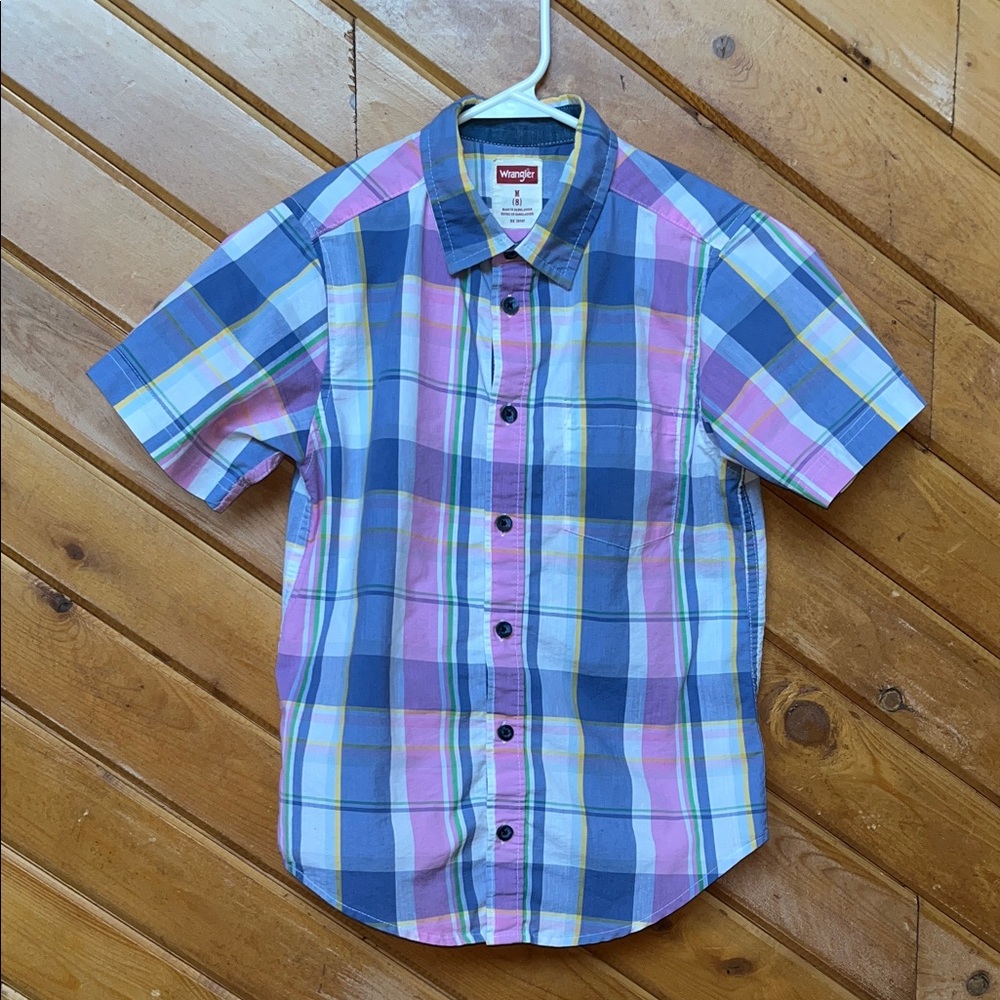 Wrangler Kid’s Vibrant Plaid Button-Down Shirt